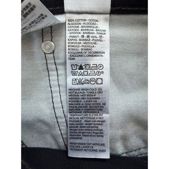 Levi's 505 Jeans Mens 40x32 Black Regular Fit Straight Leg Denim Zip Fly Cotton - Picture 12 of 12